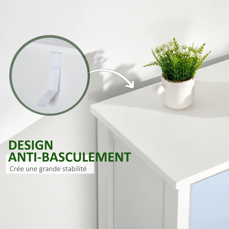 HOMCOM Chiffonnier commode meuble de rangement tiroirs multicolores avec poignée métal coquille en bois