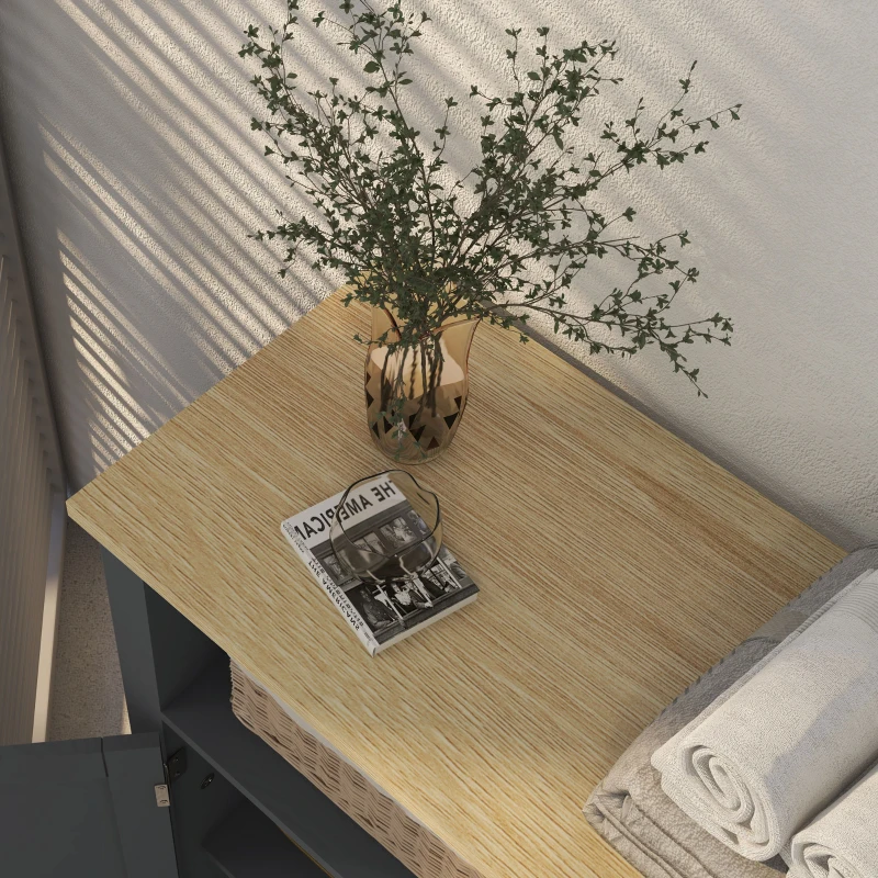 kleankin Mobiletto Bagno a 3 Ripiani in MDF e Truciolato con Ripiano Interno Regolabile, 60x30x80.5 cm