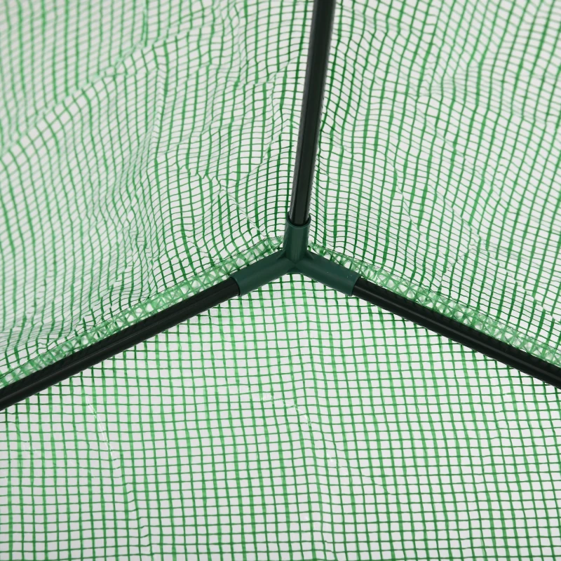 Outsunny Sera de Gradina din Otel si Plastic PE cu 4 Rafturi, Franghii si Tarusi  Inclusi, 141x72x191 cm, Verde