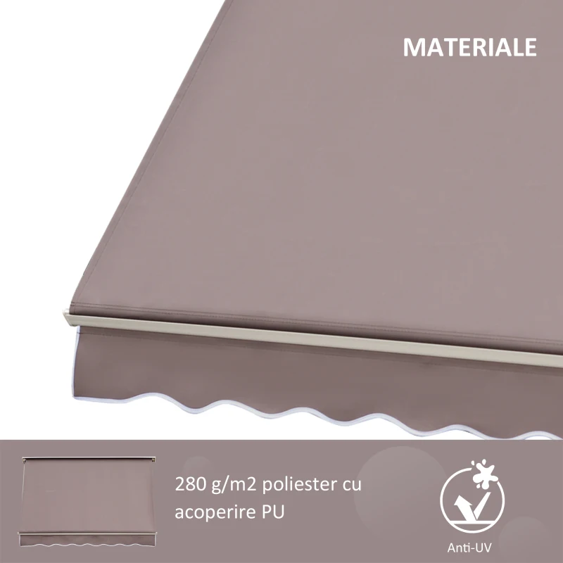Outsunny copertina de soare verticala, 180×70cm, maro