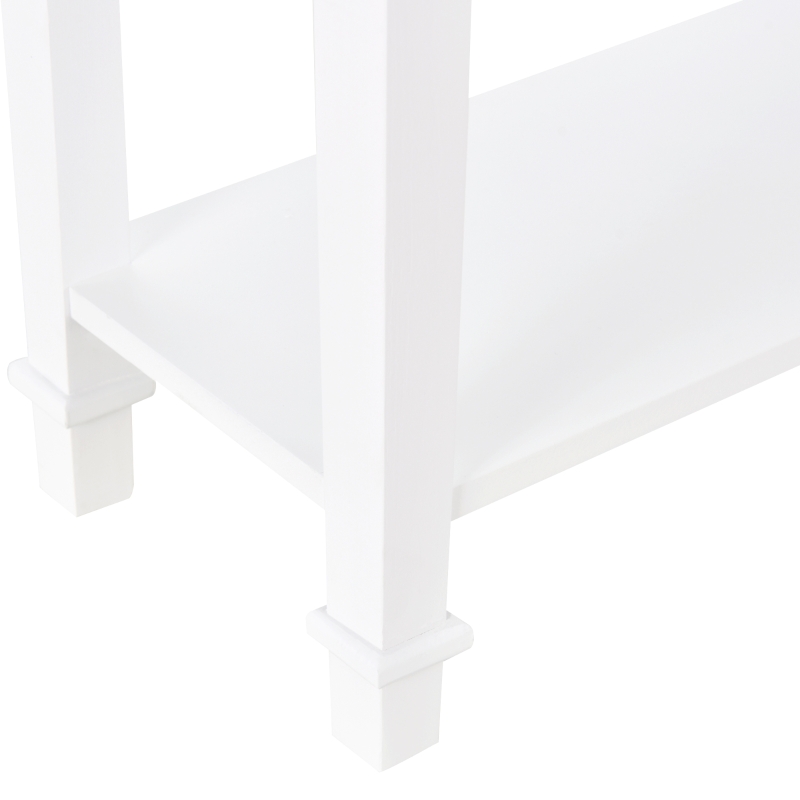 HOMCOM masa hol, cu sertar, lemn pin, 75.6x27.5x80.5cm, alb(m-9)