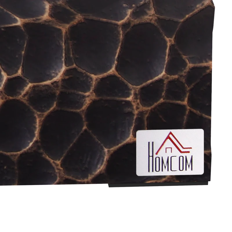 HOMCOM Șemineu cu Blat din Beton, Capac, Deflector din Sticlă Securizată și Rezervor de 0,15L, 33x16x18 cm, Negru