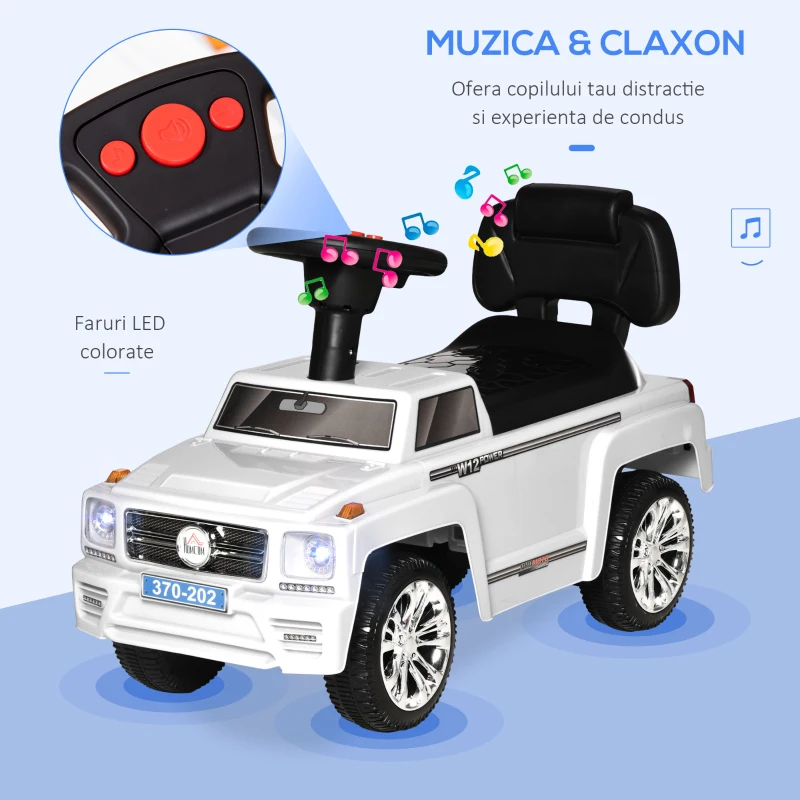 HOMCOM Masina de Condus Vehicul de Teren pentru Copii Masina Condus cu Volan Muzica Faruri