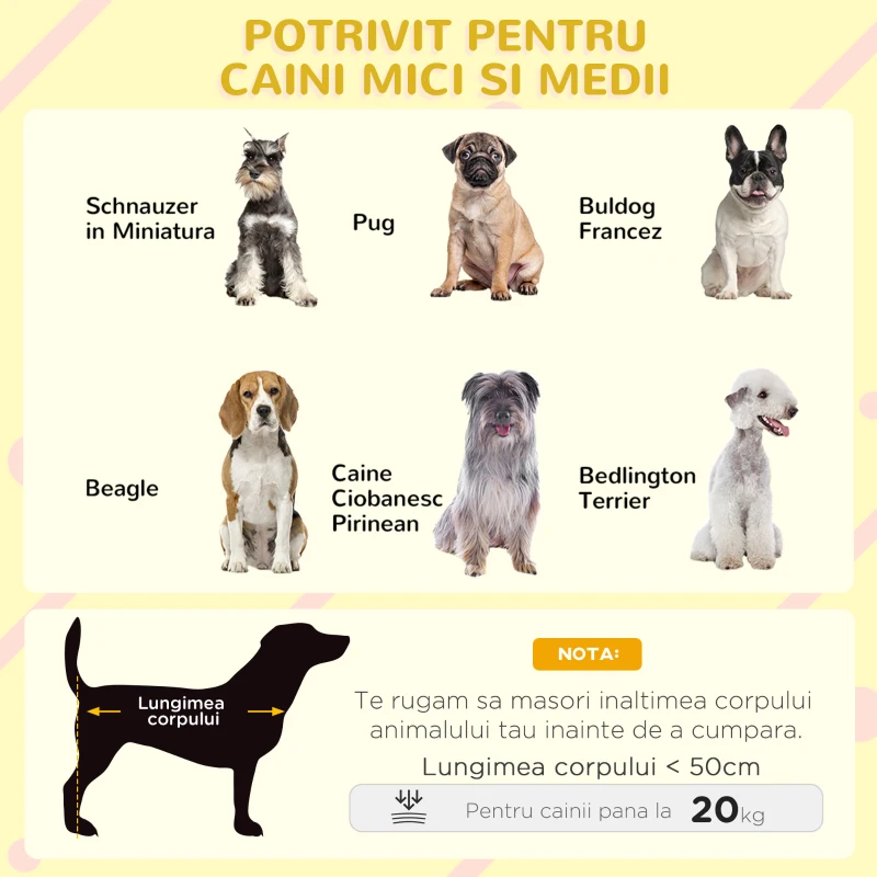 Casuta pentru Caini In aer liber PawHut cu Usa si Terasa, Trapa si Fereastra, Gri