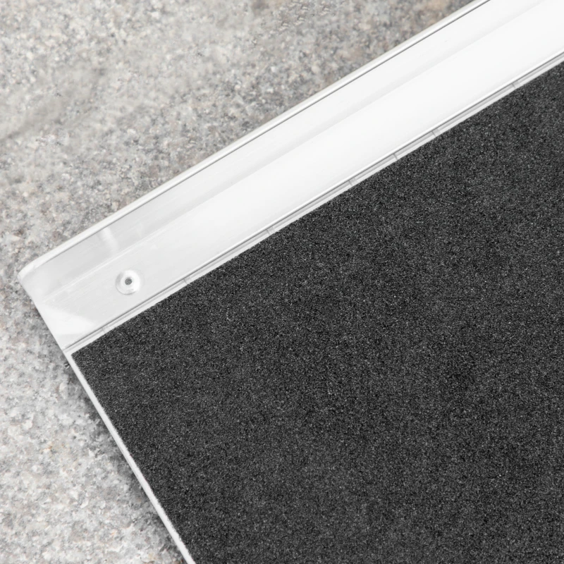 HOMCOM 5ft Aluminium Duo Wheelchair Ramp Pushchair Mobility Assistance Folding w/ Carry Handle Locking Chain Portable 152L x 72W cm