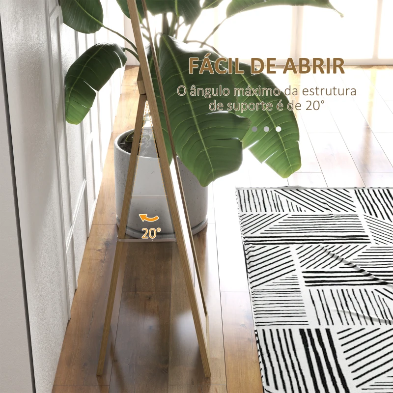 HOMCOM Espelho de Pé 37x155 cm Espelho de Corpo Inteiro Espelho de Parede Retangular com Estrutura de Madeira Cor Madeira