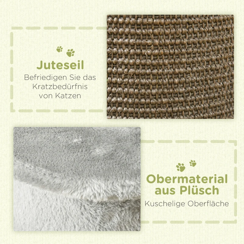 PawHut Krabpaal met speelgoed, inclusief 2 ballen. Zacht pluche, 34 cm x 25,5 cm x 58 cm, Grijs