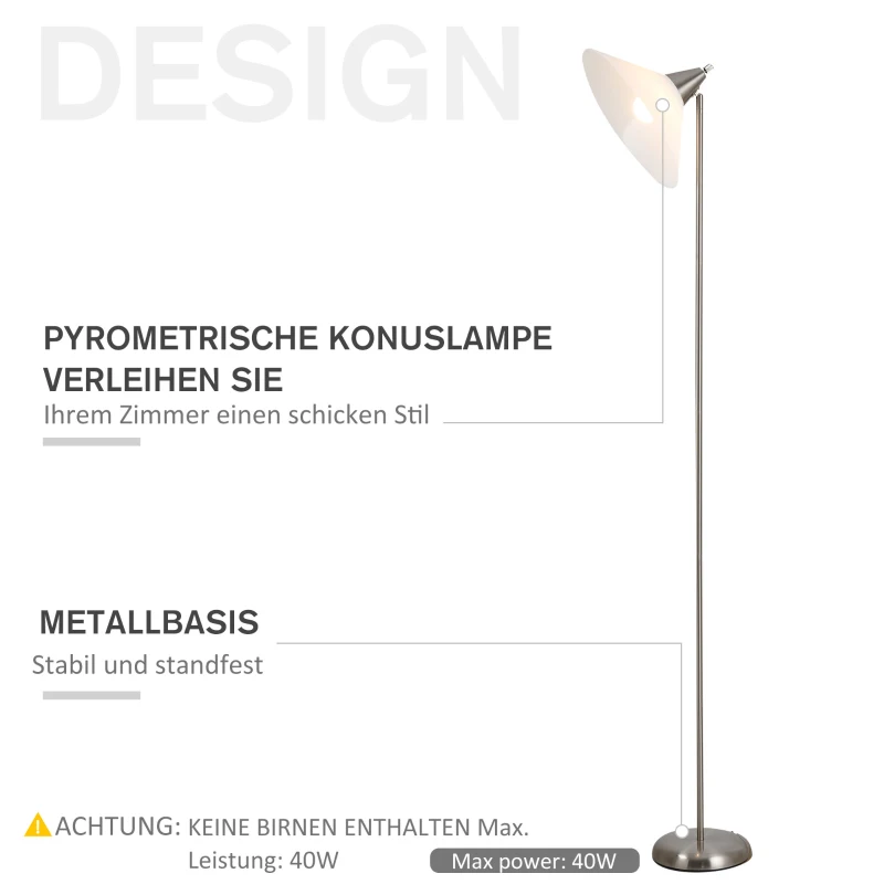 HOMCOM zilver- en crèmewitte vloerlamp ziet eruit als een schoonheid die stilstaat als hij brandt, een Victoria Secret-supermodel dat nu voor je staat - bestel nu bij Aosom! Gratis verzending. Topkwaliteit tegen de beste prijs.