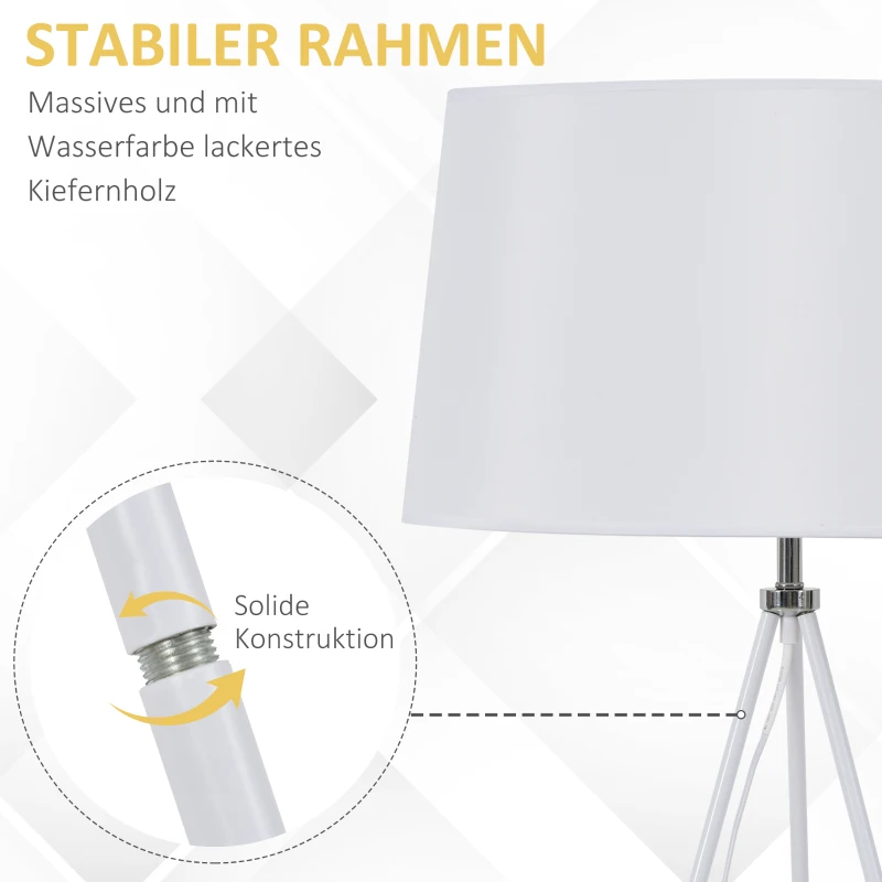 HOMCOM staande lamp vloerlamp stalamp tripod metaal Scandinavisch