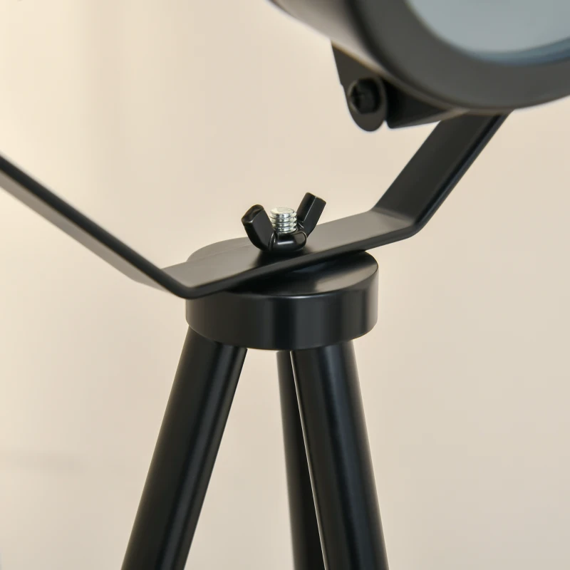 HOMCOM Stehlampe Industriedesign Stativ Standleuchte Metall Schwarz