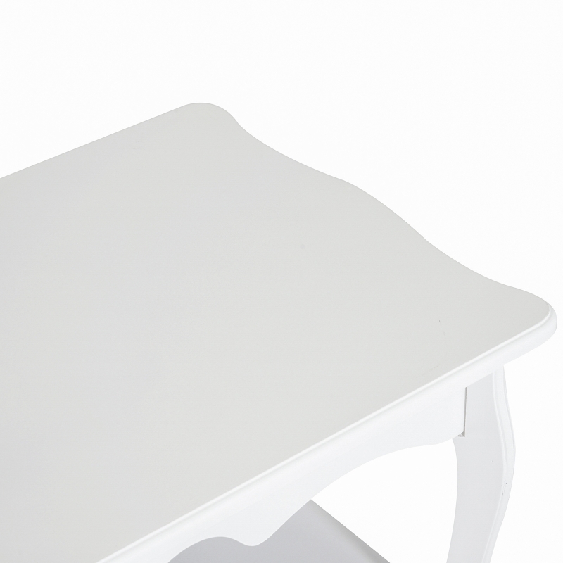 HOMCOM Mesa de Centro de Salón y Comedor de Estilo Elegante tipo Mesita de Café Auxiliar con Estantería color Blanco 94x44x42cm HOMCOM