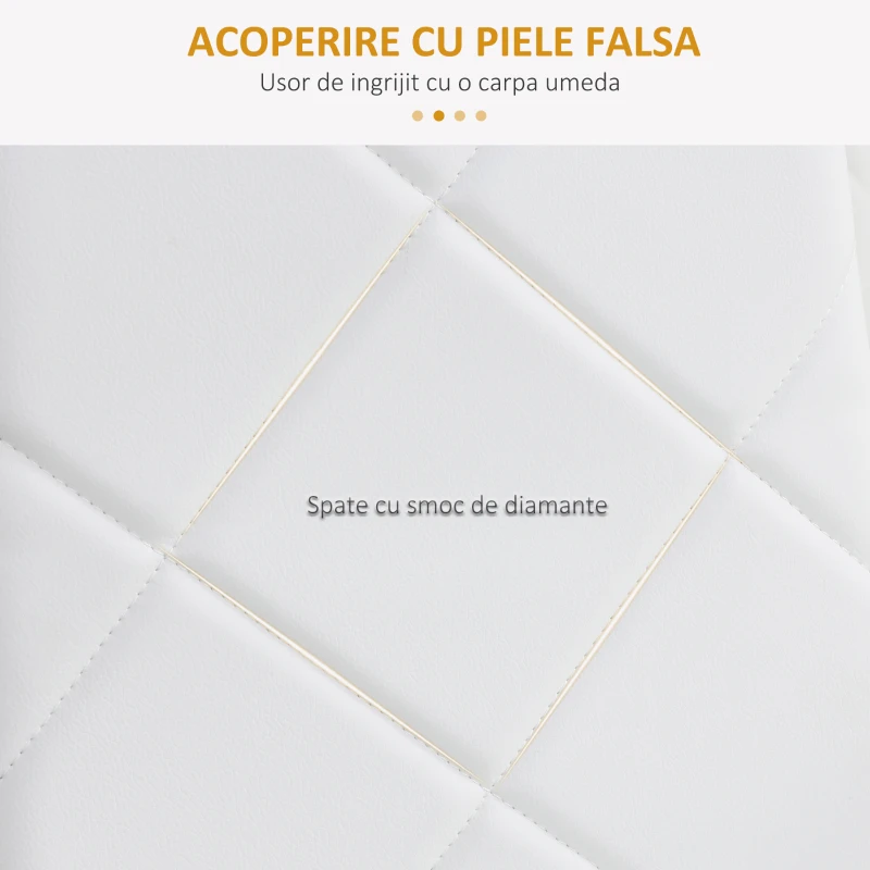 Homcom Set 4 Scaune Sufragerie – Piele Artificiala cu Spatar inalt(m-6)