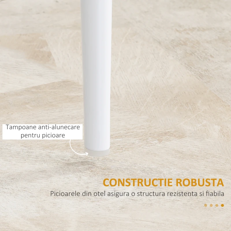Homcom Set 4 Scaune Sufragerie – Piele Artificiala cu Spatar inalt(m-7)
