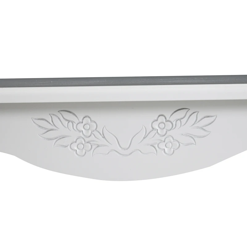 HOMCOM Mesa de Centro de Salón y Comedor de Estilo Elegante tipo Mesita de Café Auxiliar con Estantería color Blanco 94x44x42cm HOMCOM