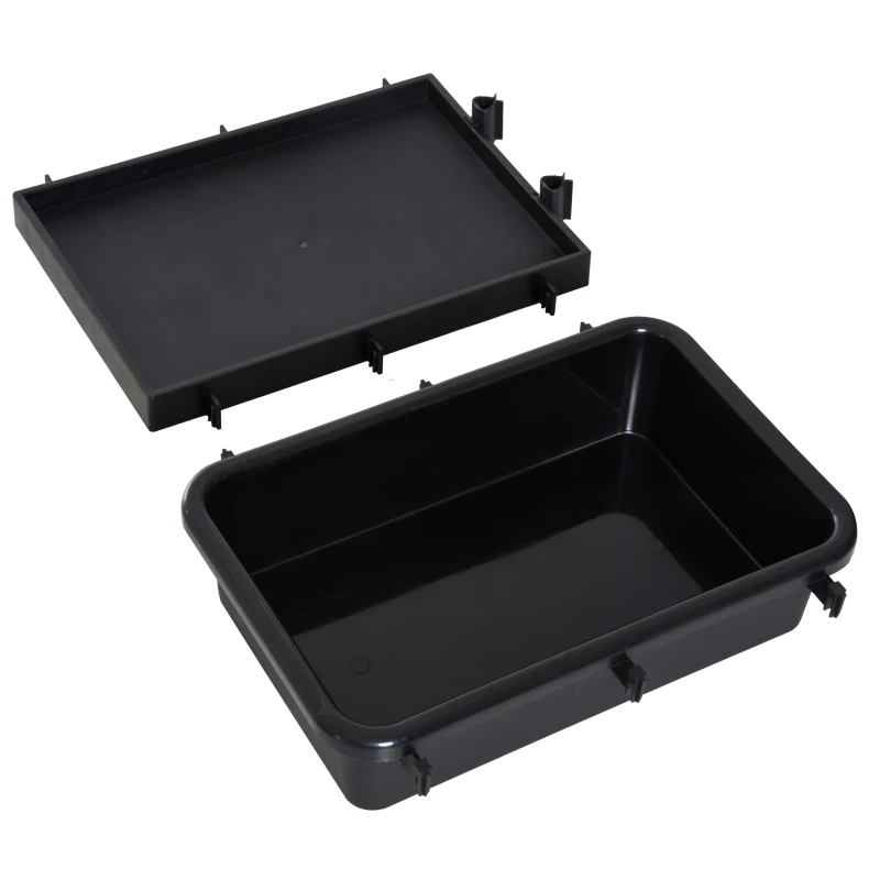 HOMCOM Putzwagen Reinigungswagen Wischwagen Systemwagen mit 4 leichtgängigen Rollen Schwarz+Blau+Orange 111 × 63,3 × 103 cm