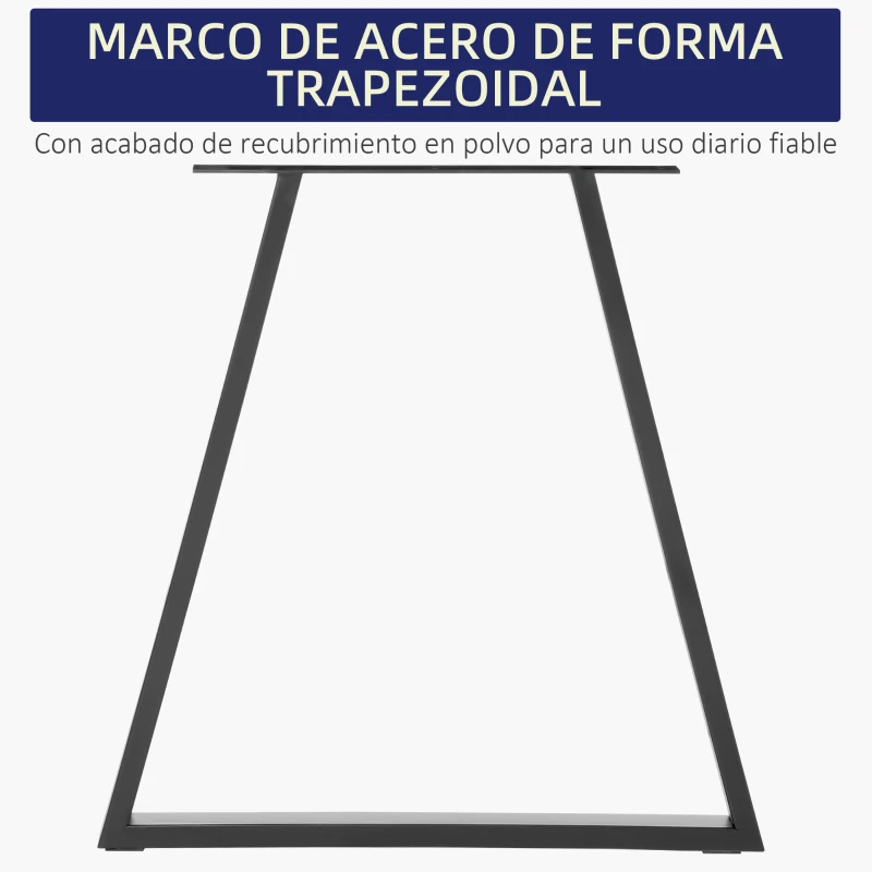 HOMCOM Conjunto de 2 Patas para Mesa Patas de Diseño Trapezoidal con Tornillos Incluidos para Mesa DIY 70x5x72 cm Negro
