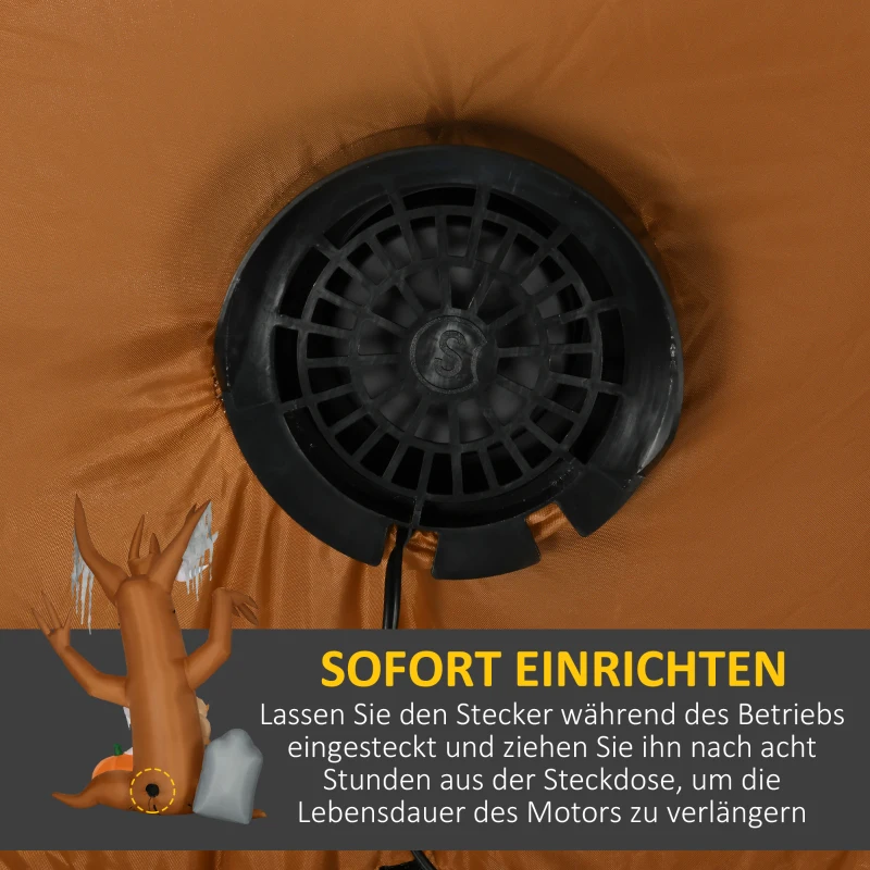 HOMCOM Halloween decoratie, 2,40m grote spookboom, zelfopblazend, LED-verlichting, voor buitenruimtes