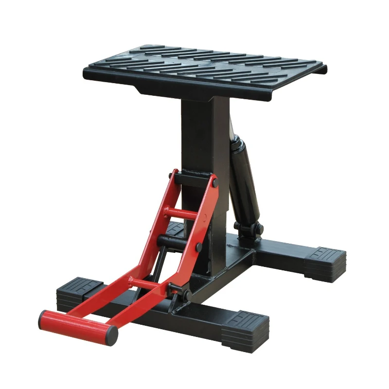 HOMCOM Plataforma Elevadora para Motocicletas Universal com Altura Ajustável 28x17,5x24,5x35,5 cm Preto e Vermelho