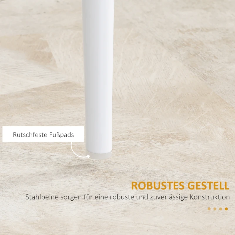 HOMCOM 4-delige set Stoelen, Eetkamerstoelen, Keukenstoelen, 41 cm x 50 cm x 97 cm, Wit