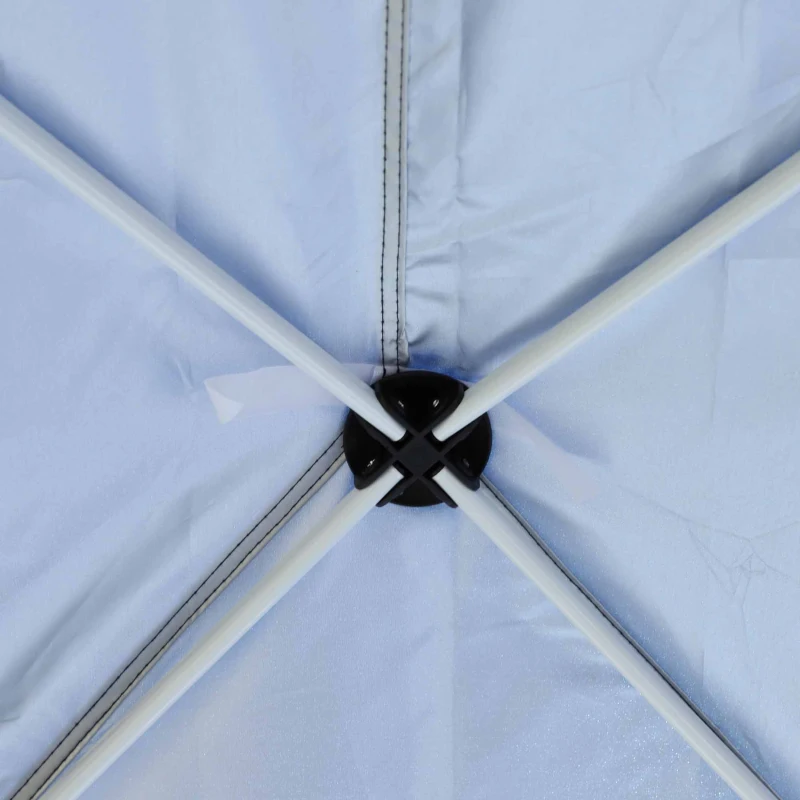 Outsunny Tenda para Festas 591x297x255cm Tenda de Jardim Dobrável com 4 Paredes Laterais com Janelas Azul