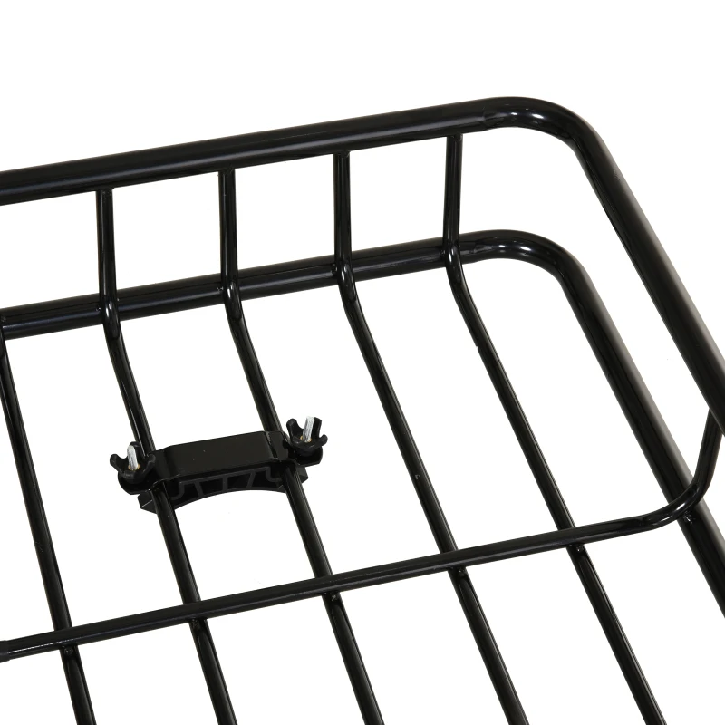 HOMCOM uniwersalny kosz dachowy do samochodu bagażnik dachowy kosz bagażowy kosz na bagaż półka metal czarny 162 x 99 x 16 cm