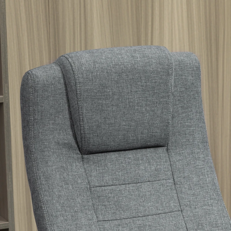 HOMCOM Krzesło biurowe krzesło do komputera z funkcją kołysania z regulacją wysokości sztuczny len