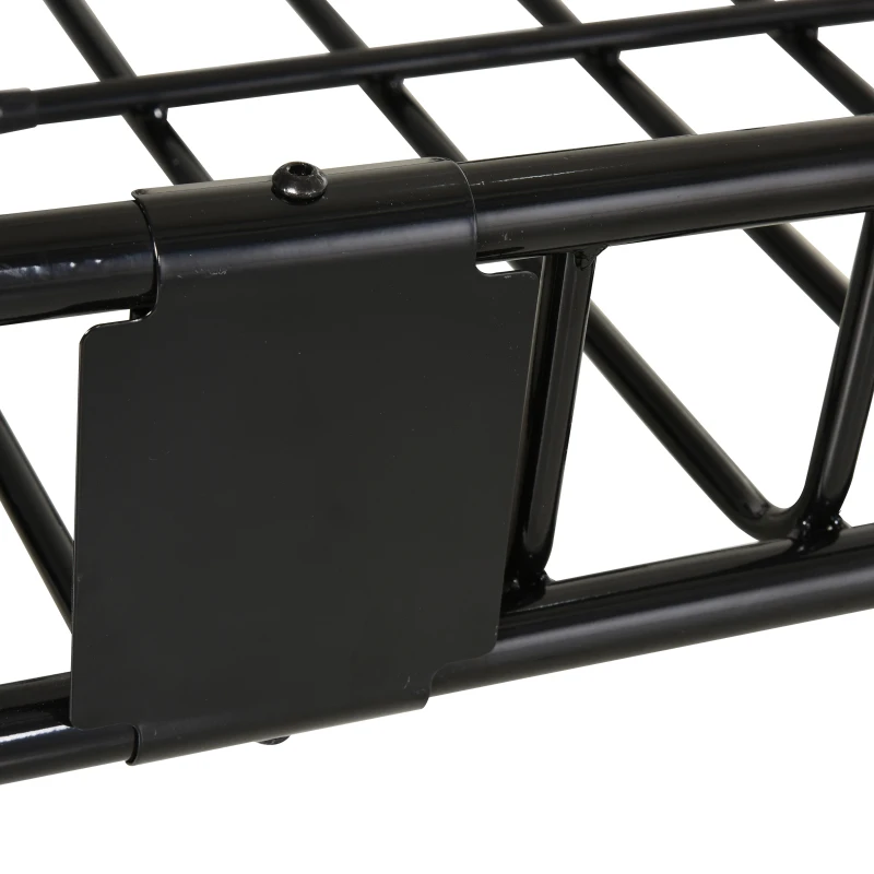 HOMCOM uniwersalny kosz dachowy do samochodu bagażnik dachowy kosz bagażowy kosz na bagaż półka metal czarny 162 x 99 x 16 cm