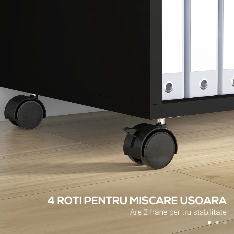 Vinsetto Comodă de Birou cu 2 Sertare pentru Documente și Rafturi Deschise din Aglomerată, 90x37,5x68,5 cm, Maro Rustic