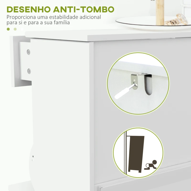 HOMCOM Sapateira Branca Móvel Sapateira Estreita com 2 Portas e 1 Gaveta para 8 Pares de Sapatos  60x23,5x98,5 cm Branco
