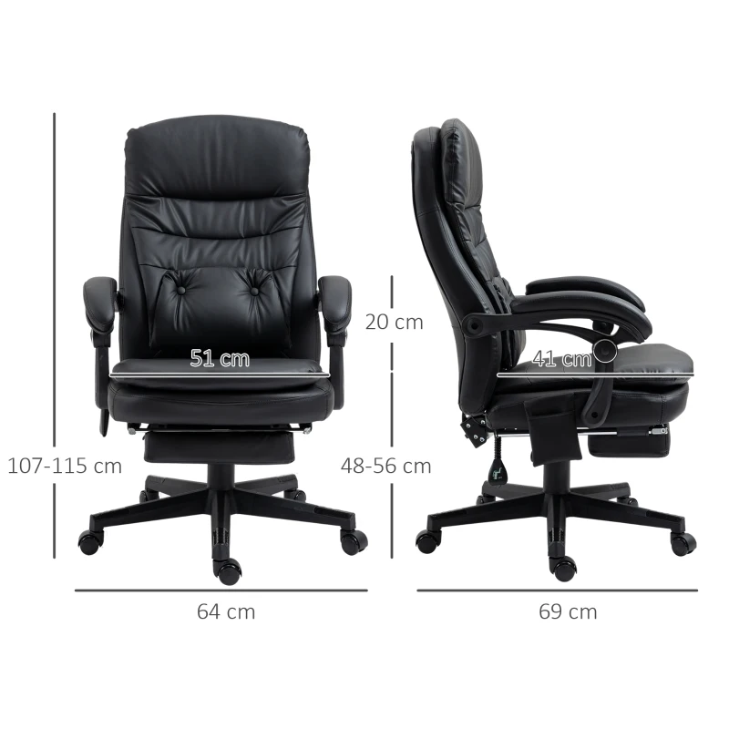 Vinsetto Scaun Masaj USB – Directorial, Cu Vibratii & Design Ergonomic