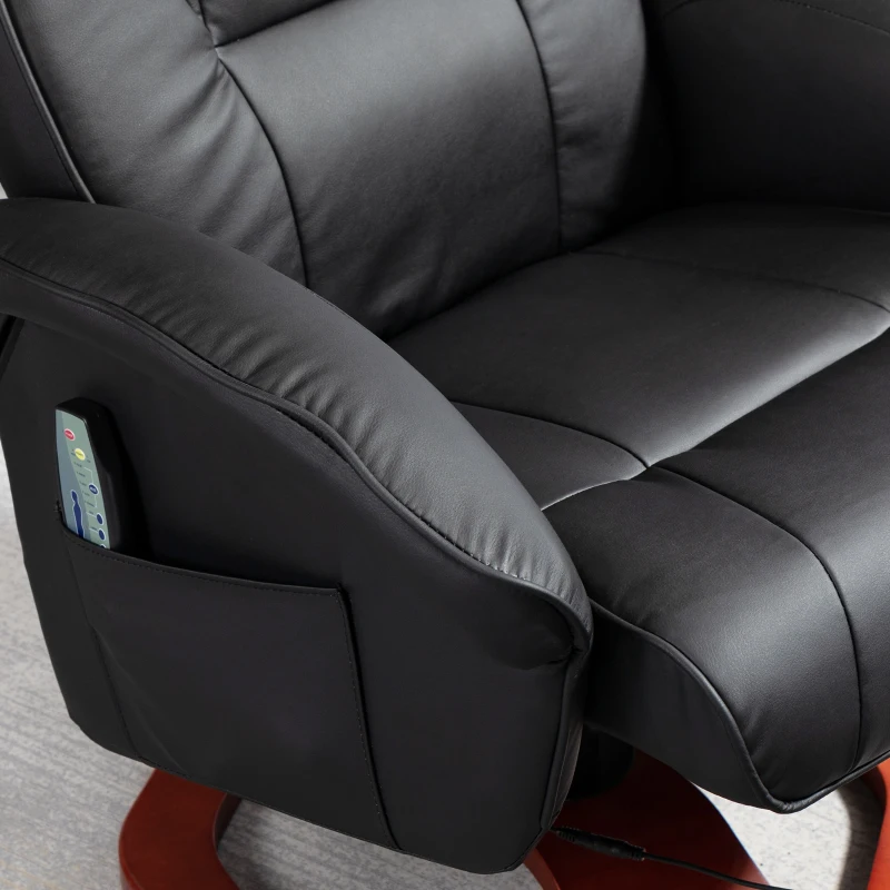 HOMCOM massagestoel relaxfauteuil met voetenbank relax ligbed relaxfauteuil zwart