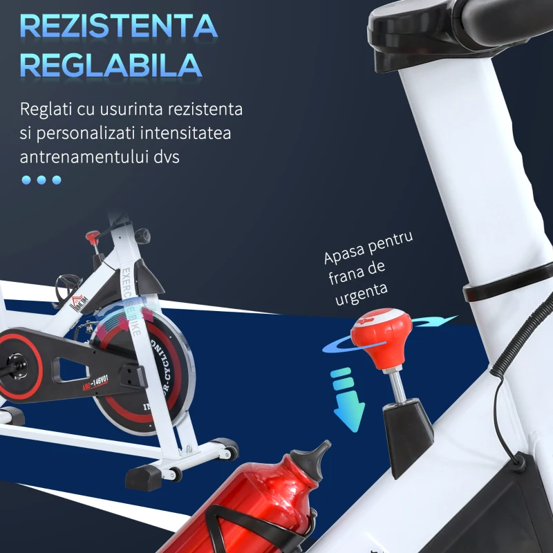 HOMCOM Bicicleta Spinning – 8 kg Volant pentru Fitness Acasa