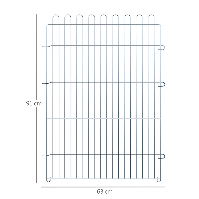 PawHut Freilaufgehege Welpenauslauf Welpenzaun Laufstall Welpengitter für Tiere 8-teilig B63 x H91 cm