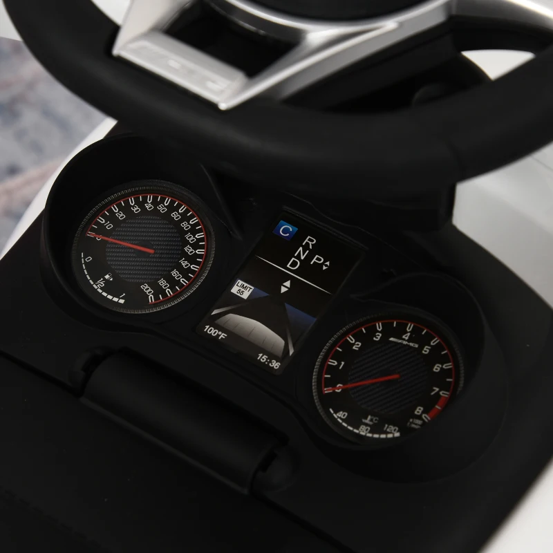 HOMCOM Masina cu maner si bare de siguranta, alb