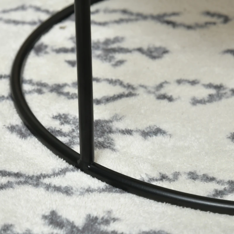 HOMCOM zestaw 2 stolików kawowych, stolik pomocniczy w stylu boho, stolik zestawowy, stal, naturalny