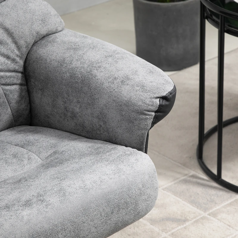 Relaksacyjny fotel z taboretem fotel telewizyjny fotel wypoczynkowy sofa rozkładana szary 78x82,5x109cm HOMCOM®