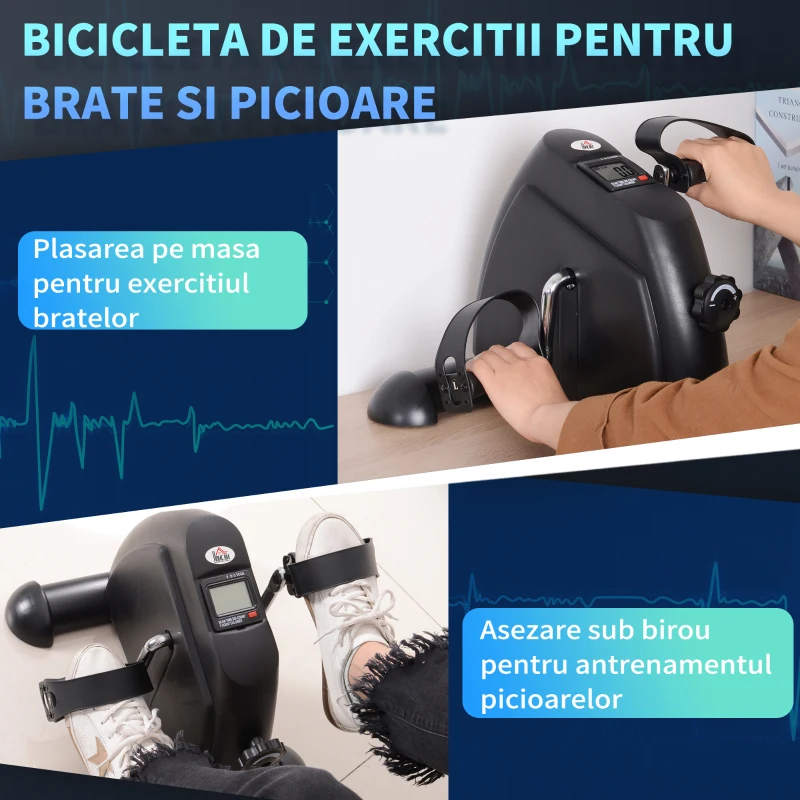 Homcom Dispozitiv Pedalare – Bicicleta Mini pentru Acasa