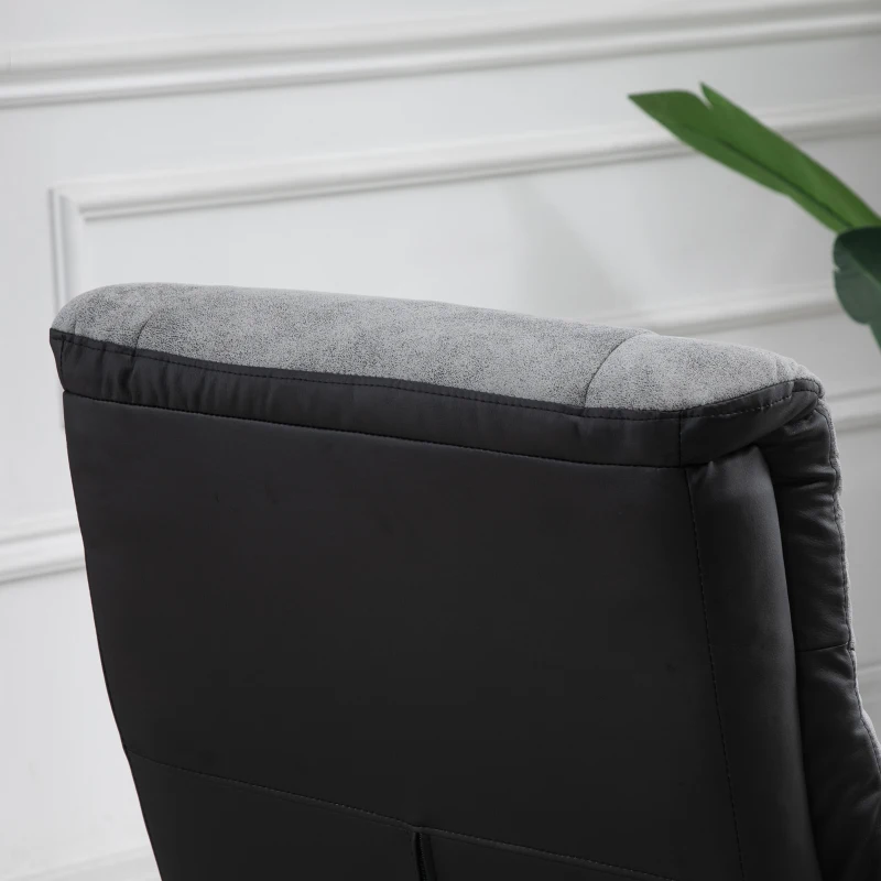Relaksacyjny fotel z taboretem fotel telewizyjny fotel wypoczynkowy sofa rozkładana szary 78x82,5x109cm HOMCOM®