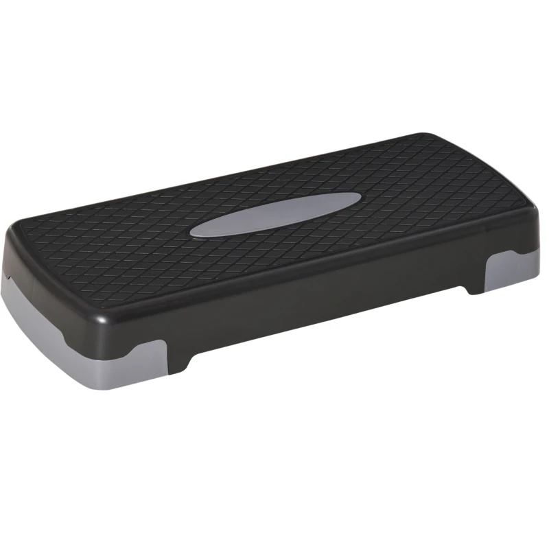 HOMCOM Step para Exercício Aeróbico Plataforma Step com Altura Ajustável em 2 Níveis com Carga Máxima 120kg para Exercício em Academia Casa 68x29x10-15cm Preto