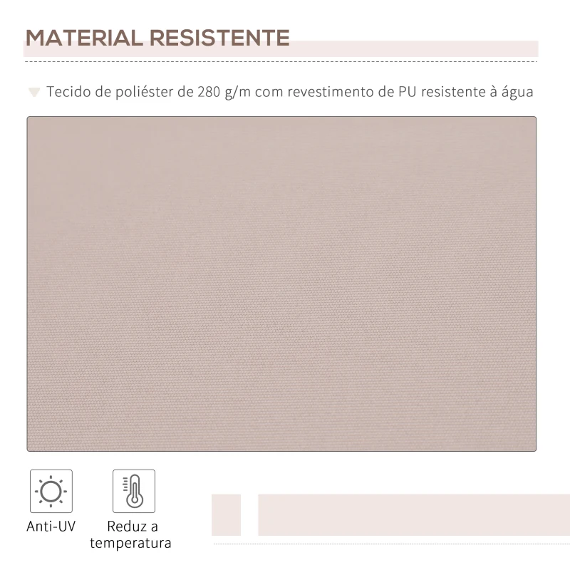 Outsunny Toldo com Braço Dobrável 2.95x2m Manual com Manivela Retrátil Ângulo Ajustável Alumínio para Janelas Portas Varanda Bege