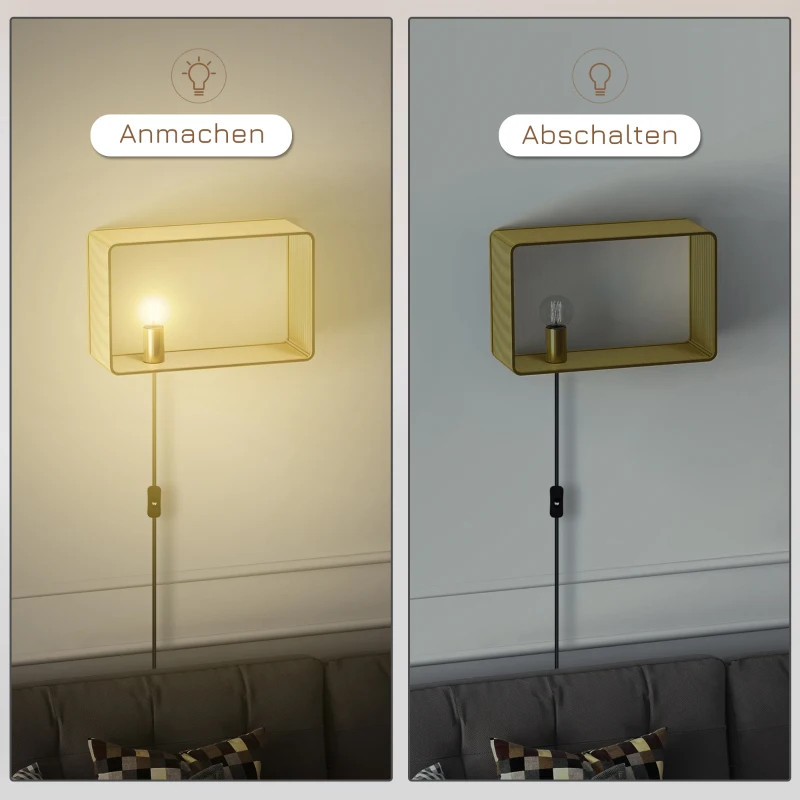 HOMCOM Kinkiet, 40 W lampa ścienna, lampa korytarzowa, oświetlenie ścienna z przełącznikiem