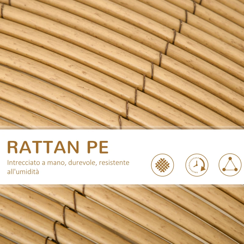 PawHut Cuccia per Gatti, Cesta per Gatti Adulti fino 5kg, Cesta in Vimini Sintetico Rialzata, Marrone Chiaro