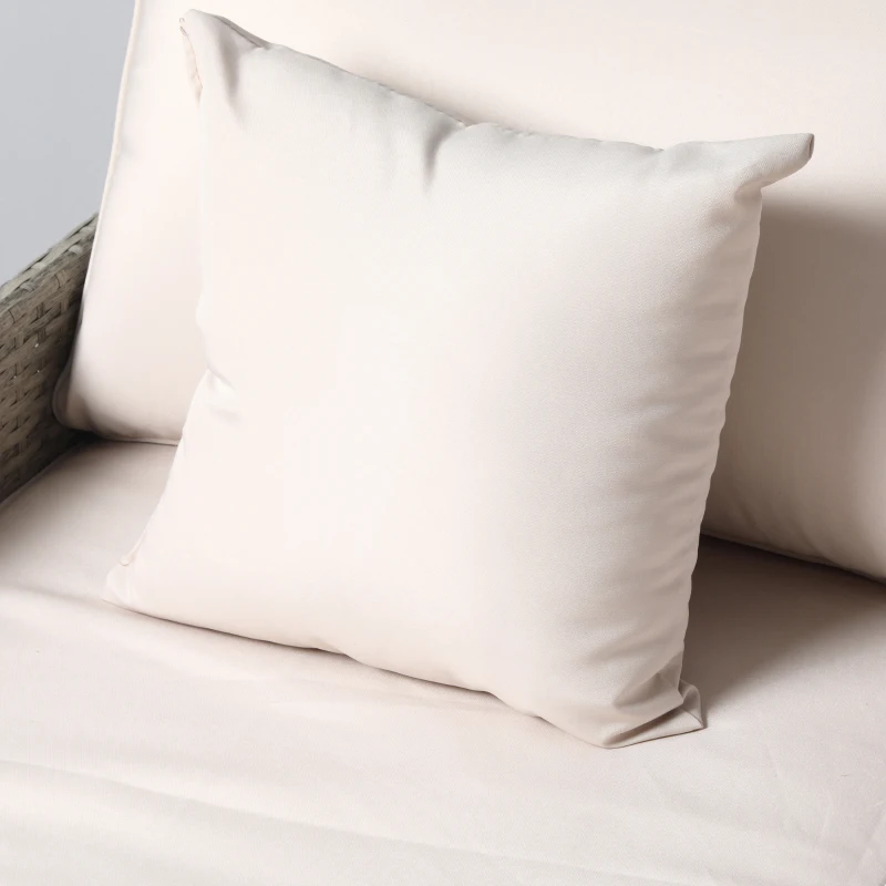 Outsunny Lit canapé double pour jardin en résine tressée PE avec matelas, accoudoirs et 4 coussins dim. 158L x 134l x 70H cm - gris et beige
