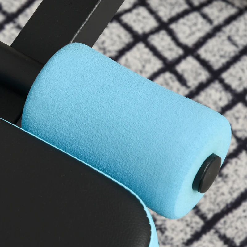 HOMCOM Panca Multifunzione per Allenamento a Casa, Schienale e Cuscinetti Regolabili, Blu e Nero, 144x53x45-60cm