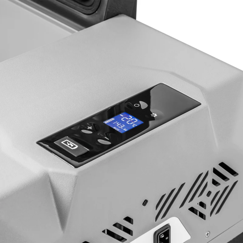 HOMCOM Nevera y Congelador de Compresor 50L Eléctrica Refrigerador de Coche CC 12V/24V hasta -20℃ Pantalla LED Táctil Asa Retráctil Ruedas para Hogar Camping Viajes Automóvil 58,6x37,8x54,5 cm Negro