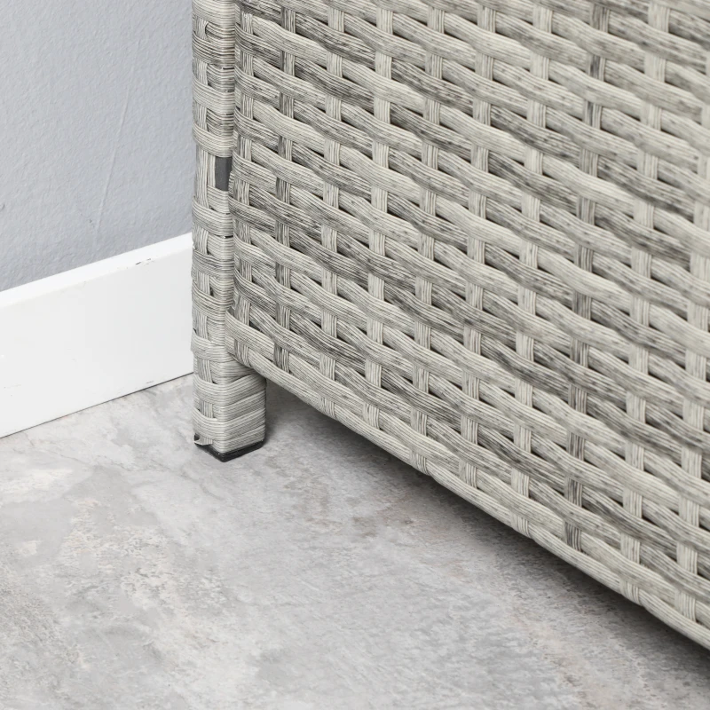 Outsunny Lit canapé double pour jardin en résine tressée PE avec matelas, accoudoirs et 4 coussins dim. 158L x 134l x 70H cm - gris et beige