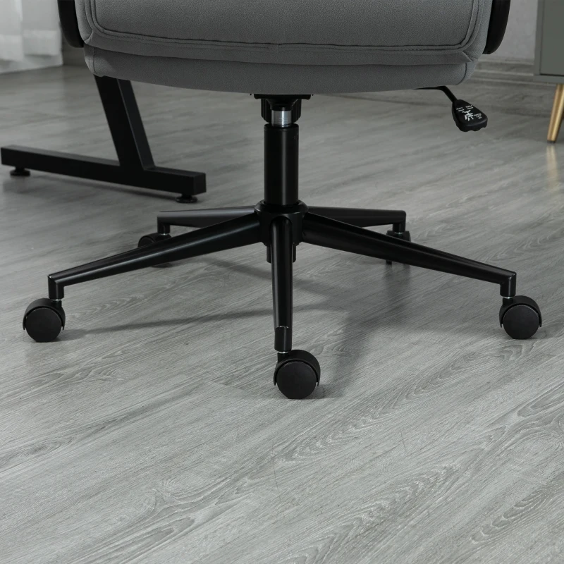 Vinsetto Home Office Chair, High-Back Computer Chair with Flip Up Armrests, Swivel Wheels and Adjustable Height, Light Grey
