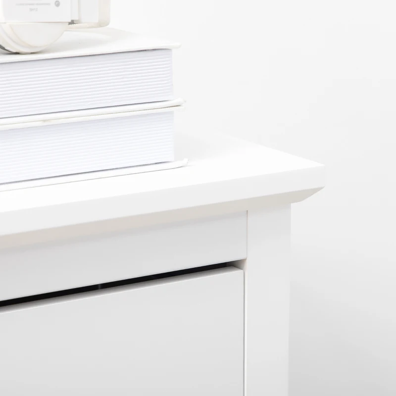 HOMCOM Schuhschrank mit 3 Kippfächern, verstellbare Einlegeböden, 70 cm x 26 cm x 123 cm, Weiß