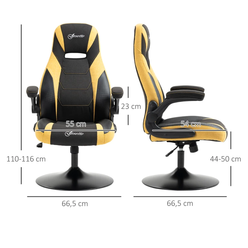 Vinsetto Gaming Stuhl z funkcją kołysania, obrotowy fotel biurowy z ekoskóry o wysokości 110-116cm