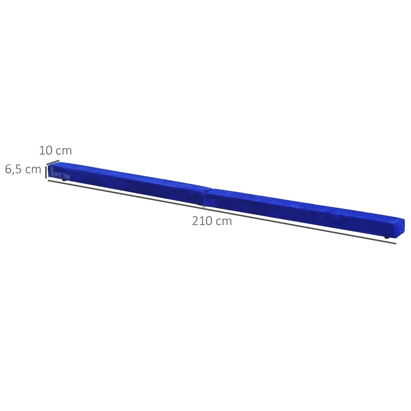 HOMCOM 210 cm balansbalk gym beam indoor outdoor tot 120 kg blauw(m-3)